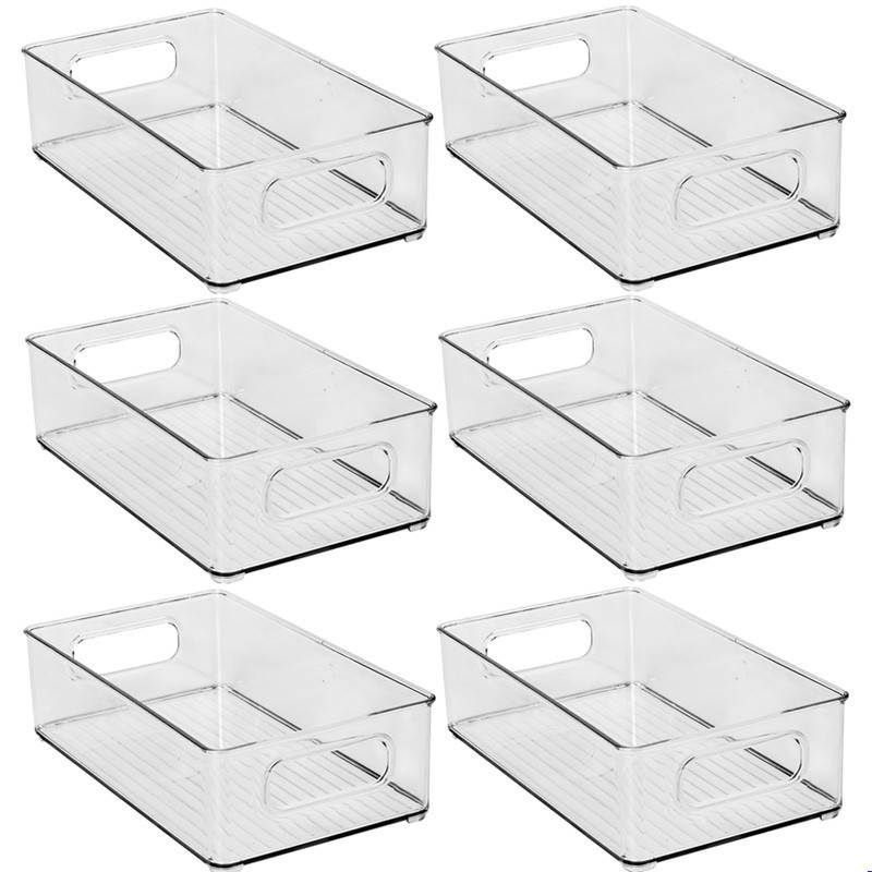 6PCS Fridge Organiser Stackable Storage Box Transparent Container For Kitchen UK - Image 7