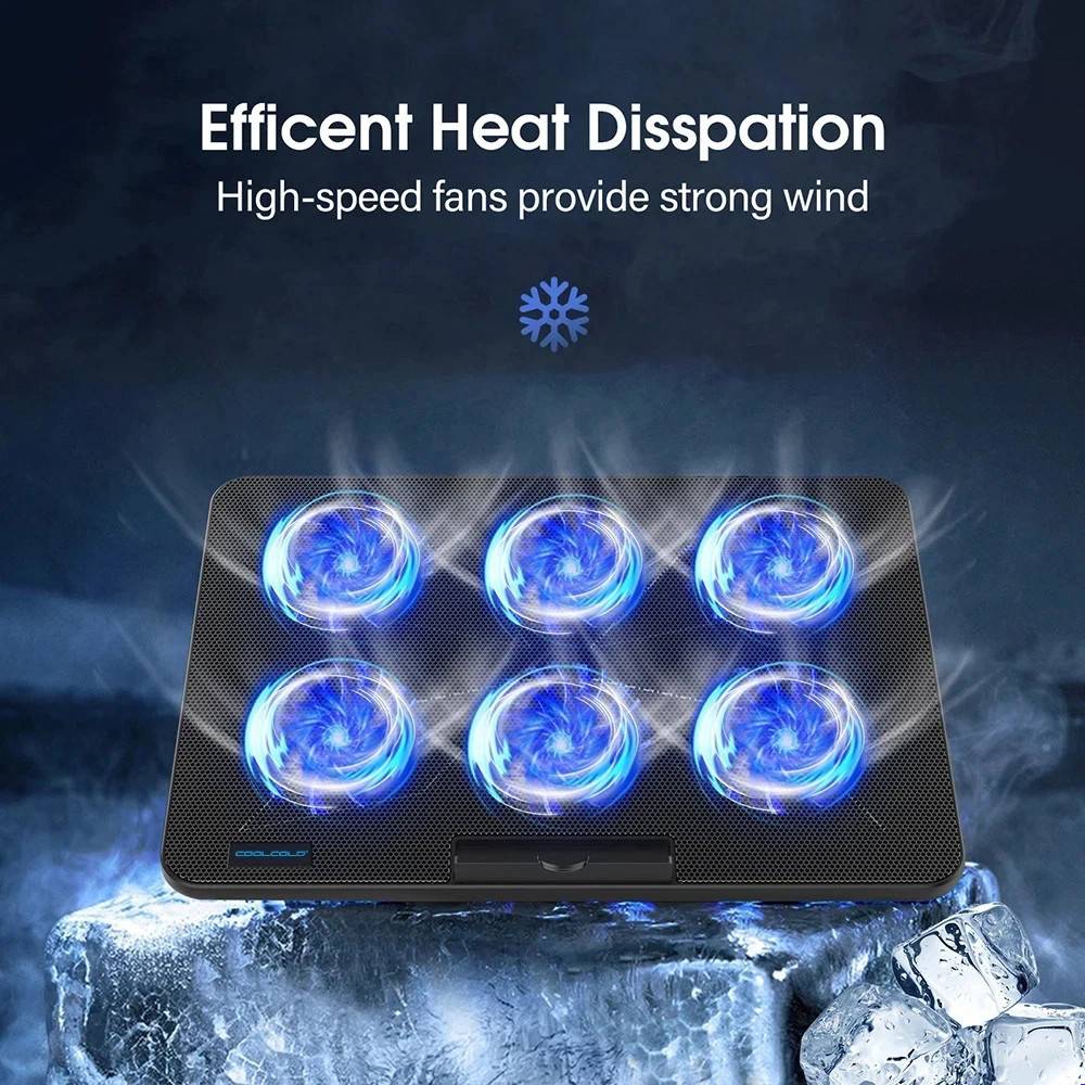 13-17inch Laptop Cooling Pad With 6 Quiet Fans, 6 Height Wind Speed - Image 6
