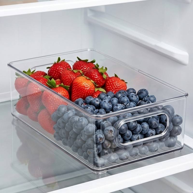 6PCS Fridge Organiser Stackable Storage Box Transparent Container For Kitchen UK - Image 10