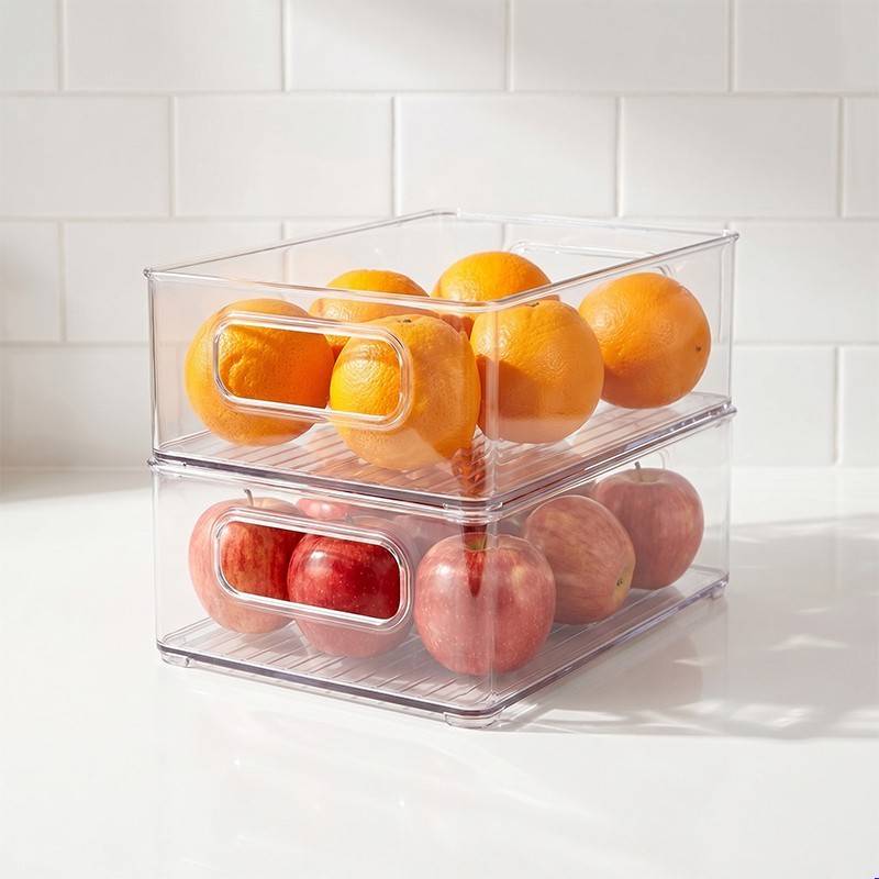 6PCS Fridge Organiser Stackable Storage Box Transparent Container For Kitchen UK - Image 2